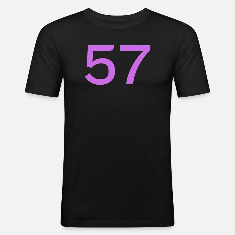 57 - Männer Slim Fit T-Shirt - Schwarz