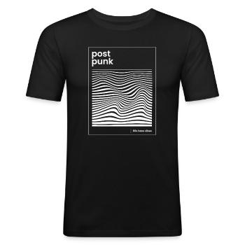 Post Punk Wave Pattern Poster - Men's Slim Fit T-Shirt - black - Front - Nik (191cm)