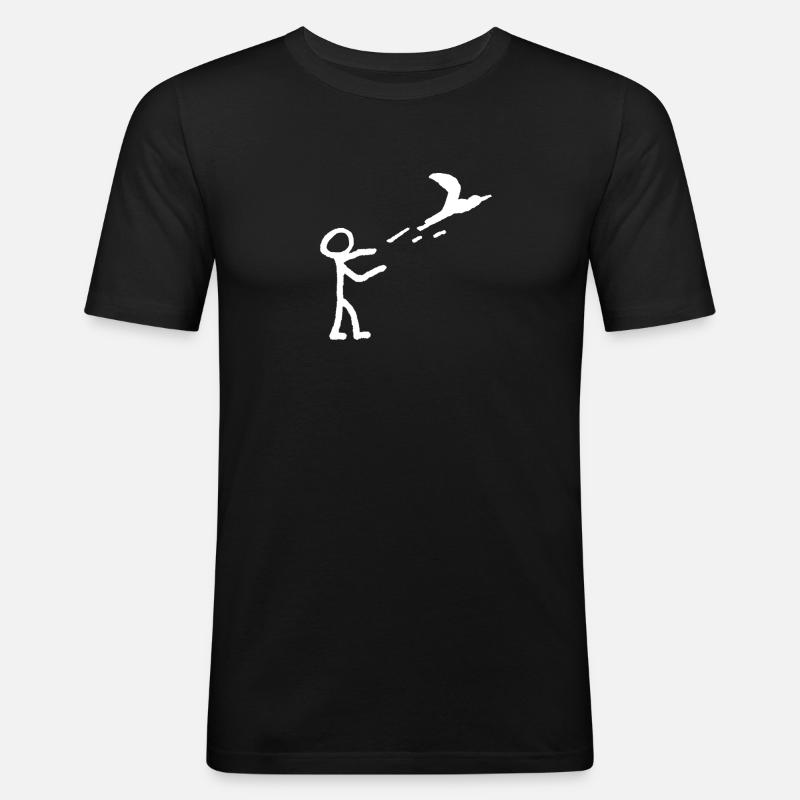 Fliegen lassen - Männer Slim Fit T-Shirt - Schwarz