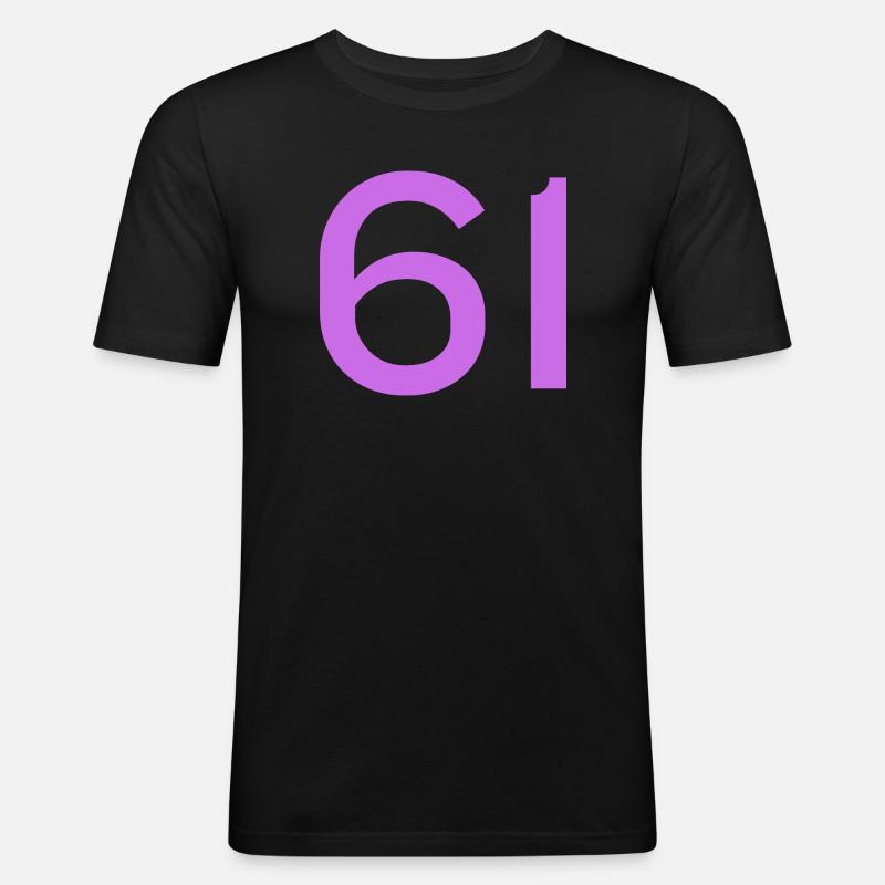 61 - Männer Slim Fit T-Shirt - Schwarz