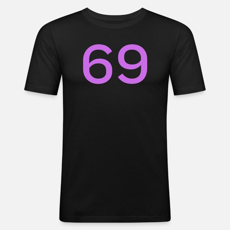 69 - T-shirt près du corps Homme - noir