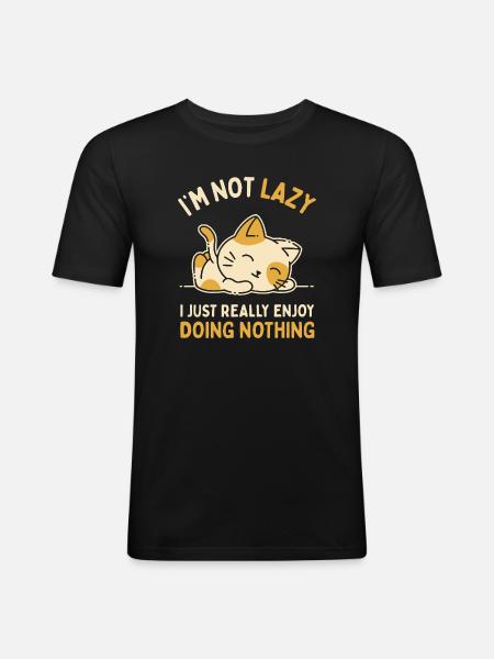 J’aime vraiment ne rien faire - T-shirt près du corps Homme - noir