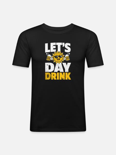 Sun Beer Party Shirt Design - Men's Slim Fit T-Shirt - black