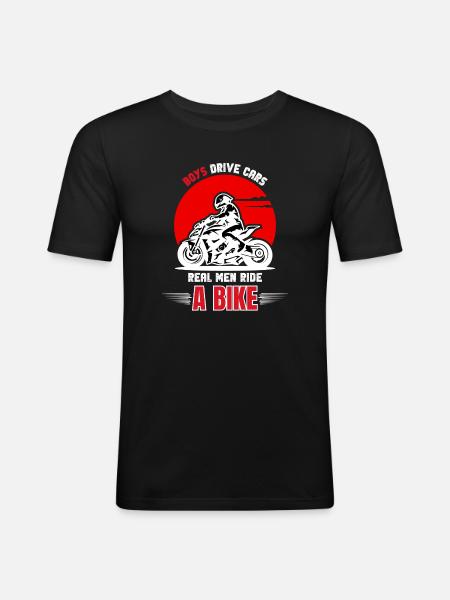 Real Men Ride Bike - Men's Slim Fit T-Shirt - black