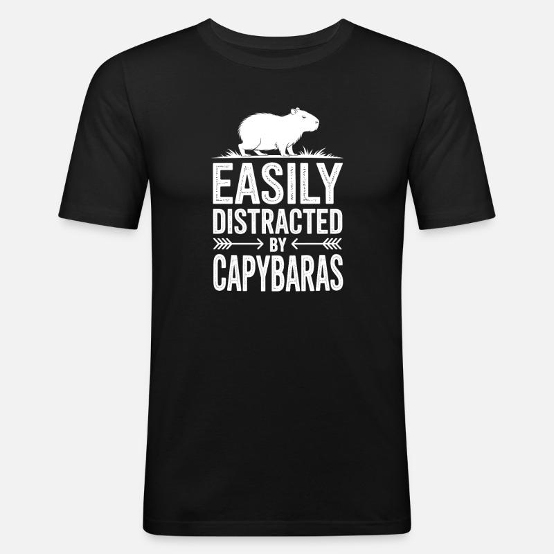 Capybara Sprüche Capybara Lustig Capybara Geschenk - Männer Slim Fit T-Shirt - Schwarz