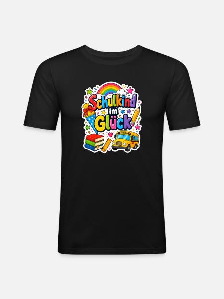Schulkind 2026 Einschulung 2026 Schulanfang - Männer Slim Fit T-Shirt - Schwarz