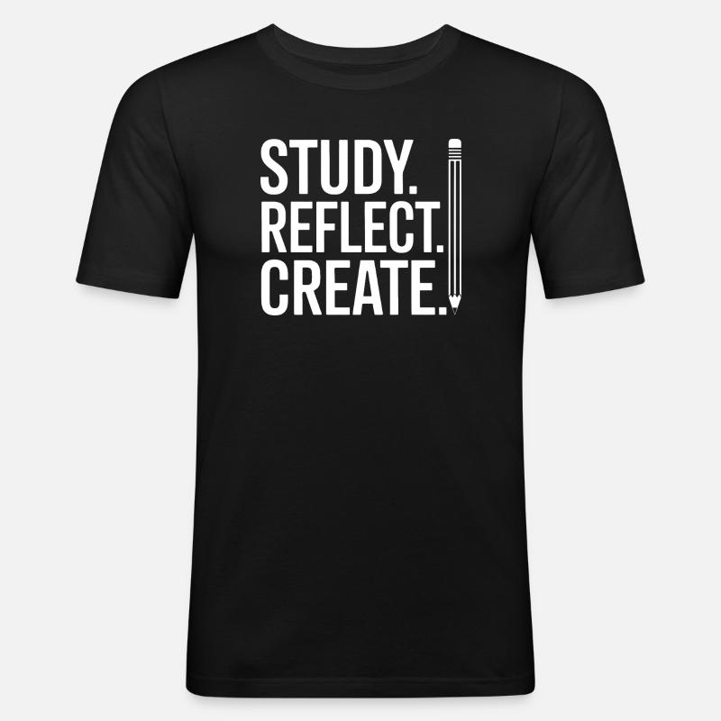 Study Reflect Create Poster - Men's Slim Fit T-Shirt - black