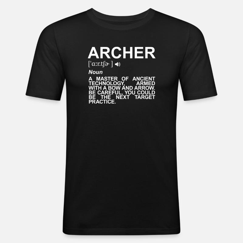 Bogenschütze Definition - Männer Slim Fit T-Shirt - Schwarz