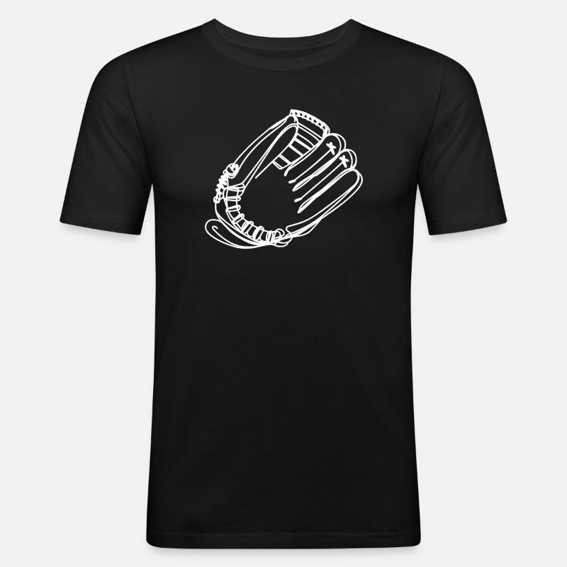 Baseball Handschuh Skizze - Männer Slim Fit T-Shirt - Schwarz
