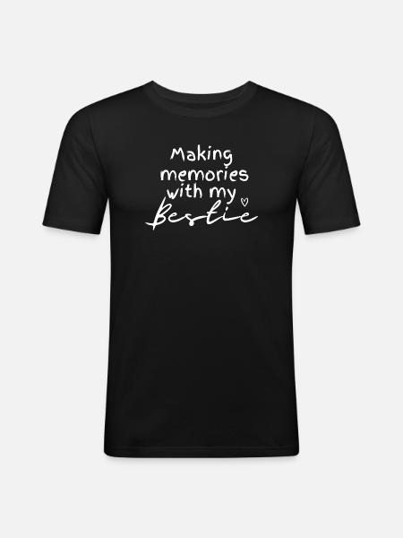Bestie Memories Handwritten Script - Men's Slim Fit T-Shirt - black