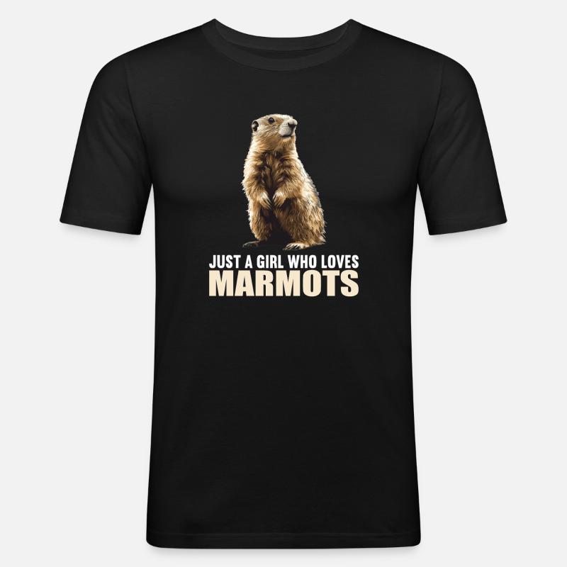 Murmeltiere Murmeltier - Männer Slim Fit T-Shirt - Schwarz