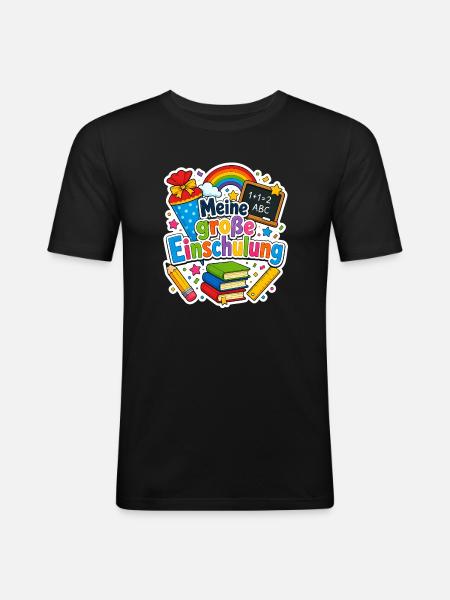 Schulkind 2026 Einschulung 2026 Schulanfang - Männer Slim Fit T-Shirt - Schwarz
