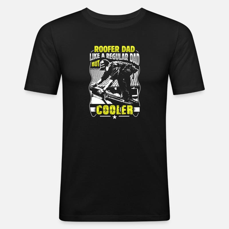 Dachdecker Papa Cooler Handwerker Geschenk - Männer Slim Fit T-Shirt - Schwarz