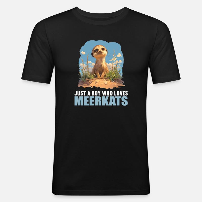 Suricate Erdmännchen - T-shirt près du corps Homme - noir