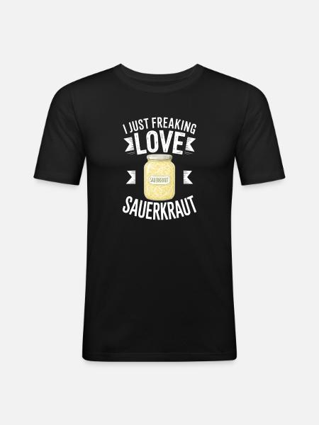 Sauerkraut Sauerkraut German dish gift - Men's Slim Fit T-Shirt - black