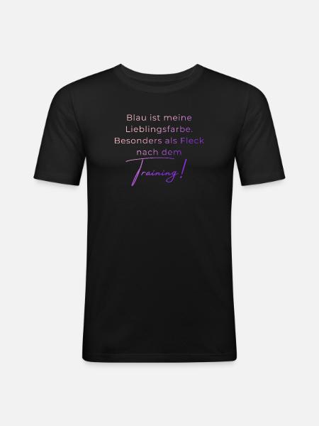 Voltigieren Training: Lustiger Volti Spruch - Männer Slim Fit T-Shirt - Schwarz