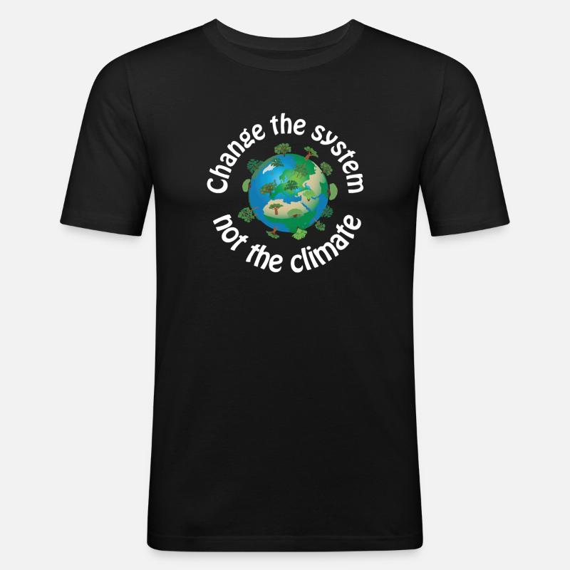 Changer le système, pas le climat - T-shirt près du corps Homme - noir