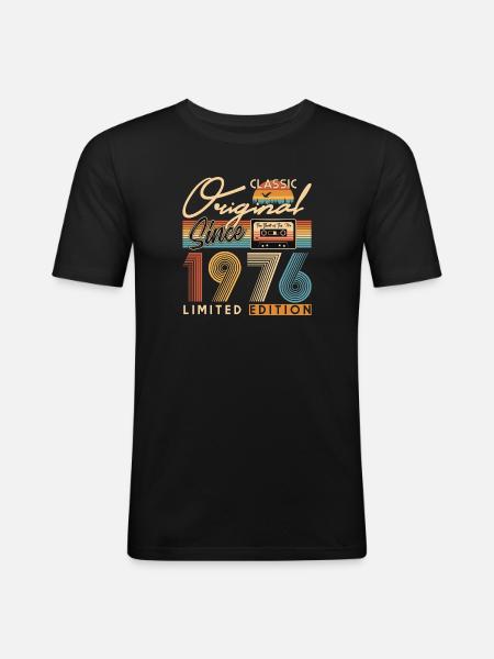 50e anniversaire, 50 ans - T-shirt près du corps Homme - noir