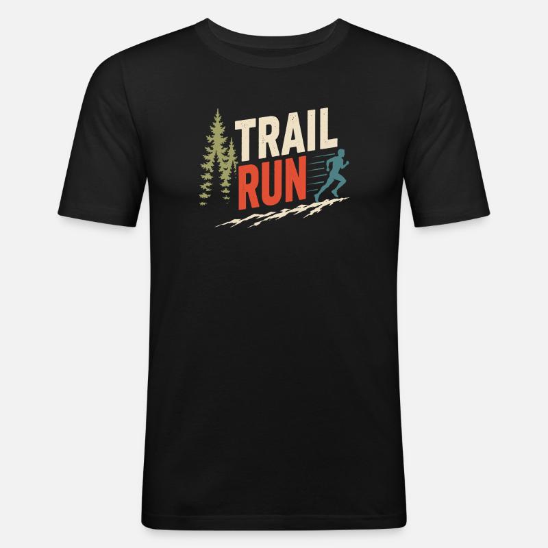 Course sur sentier - T-shirt près du corps Homme - noir