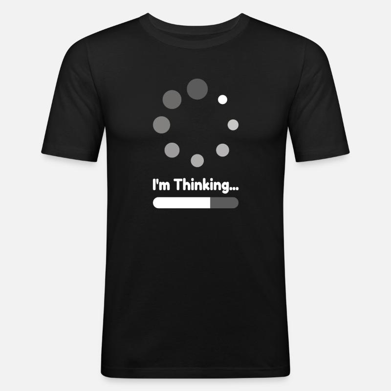 I'm thinking loading Geschenk - Männer Slim Fit T-Shirt - Schwarz