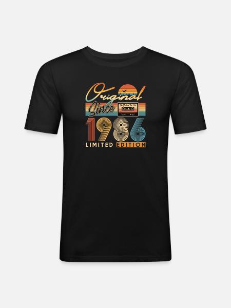 40e anniversaire, 40 ans - T-shirt près du corps Homme - noir