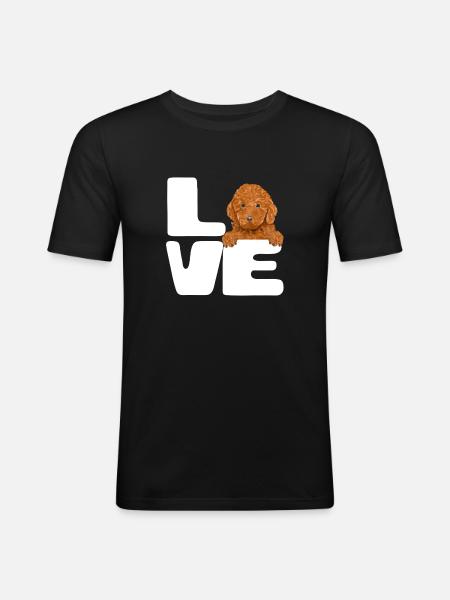 Puppy Love Typography - Men's Slim Fit T-Shirt - black