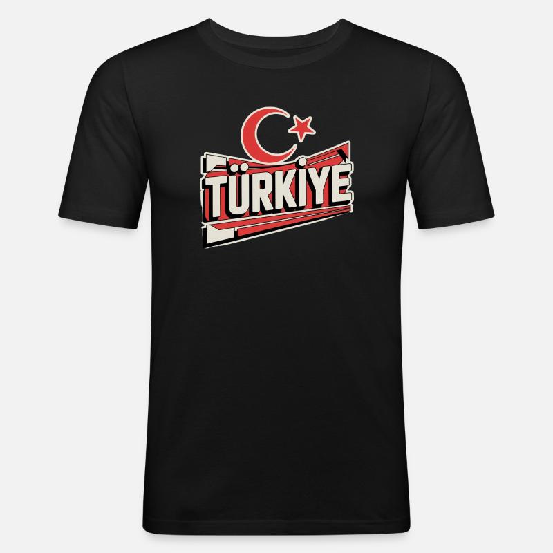 Turkey - Männer Slim Fit T-Shirt - Schwarz