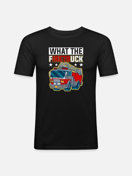 Hvad brandbilen tegneseriebrandbil - Herre Slim Fit T-Shirt - sort