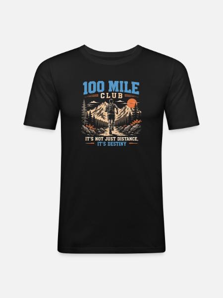Trailrunning – 100-Meilen-Club - Männer Slim Fit T-Shirt - Schwarz