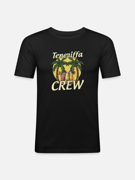 Teneriffa Crew - Männer Slim Fit T-Shirt - Schwarz