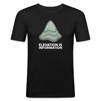 Elevation Is Information Topografische - Männer Slim Fit T-Shirt - Schwarz - Vorne - Nik (191cm)