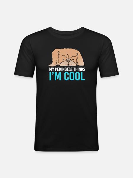 Pekingese Peningese - Men's Slim Fit T-Shirt - black