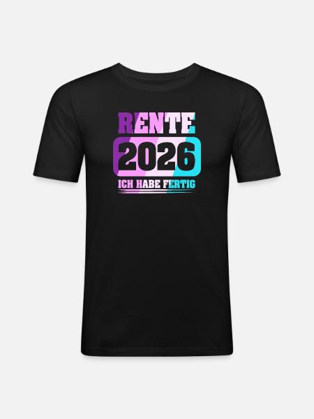 Rentner Rente 2026 - Männer Slim Fit T-Shirt - Schwarz