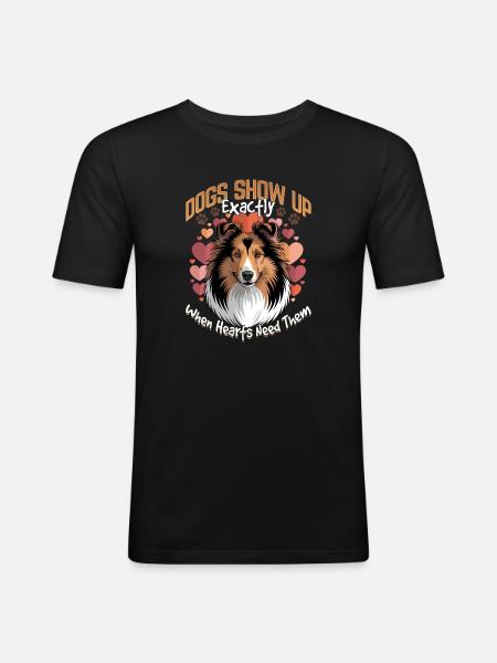 Shetland Sheepdog Sheltie Dog Breed - Men's Slim Fit T-Shirt - black