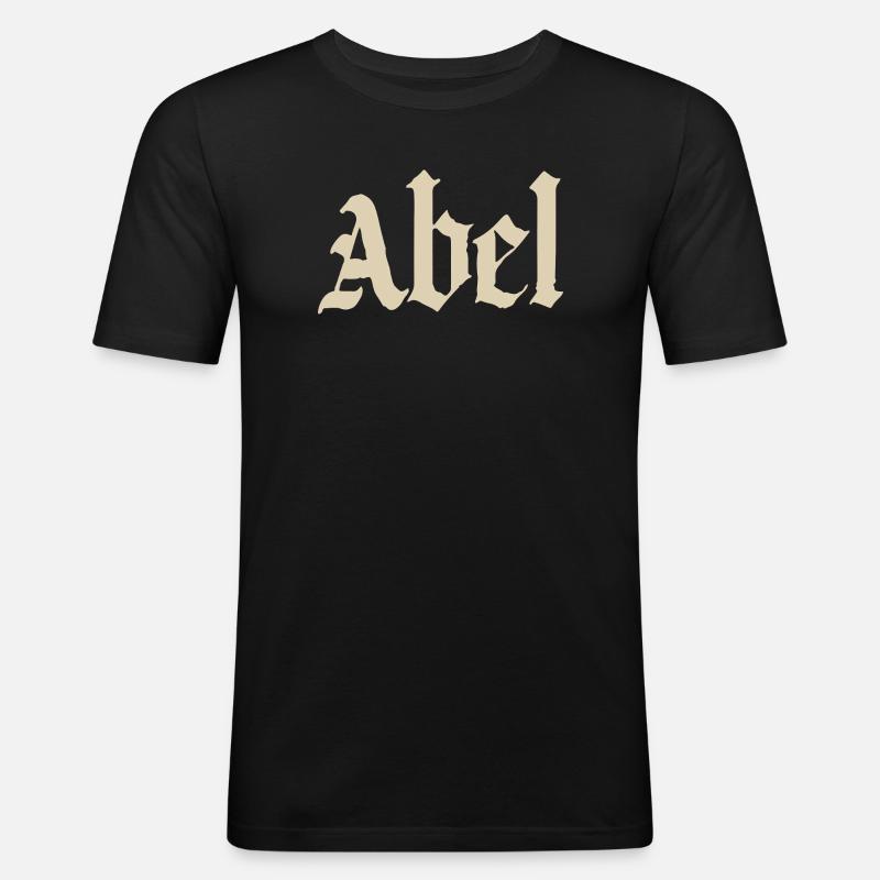 Abel Gothic Script - Men's Slim Fit T-Shirt - black