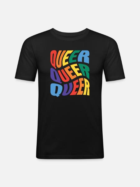 -2026-_LGBTQ_Queer_Queer_Queer_3 - Men's Slim Fit T-Shirt - black
