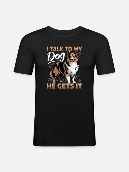 Shetland Sheepdog Sheltie Dog Breed - Men's Slim Fit T-Shirt - black