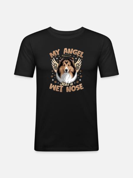 Shetland Sheepdog Sheltie Dog Breed - Men's Slim Fit T-Shirt - black