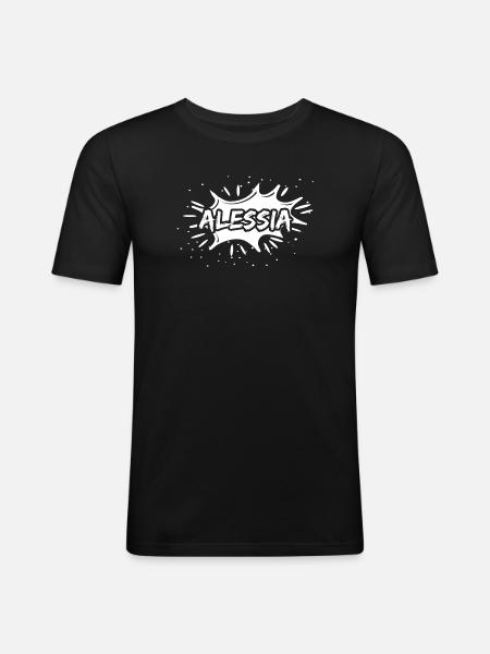Geschenk Alessia - Männer Slim Fit T-Shirt - Schwarz