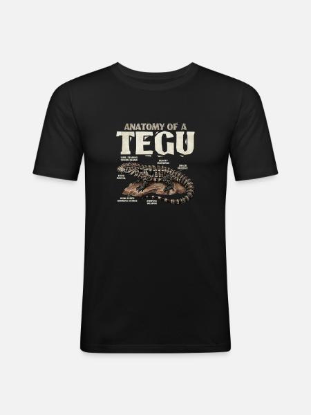 Die Anatomie eines Tegus - Männer Slim Fit T-Shirt - Schwarz