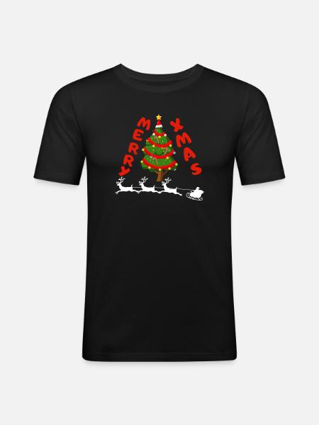 Noël - T-shirt près du corps Homme - noir