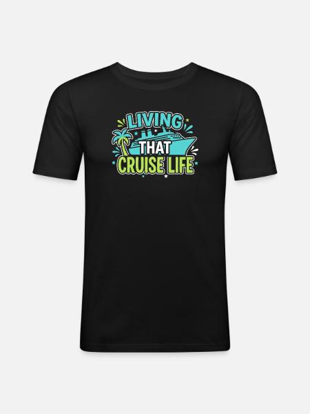 Kreuzfahrt-oma, Oma An Deck, - Männer Slim Fit T-Shirt - Schwarz