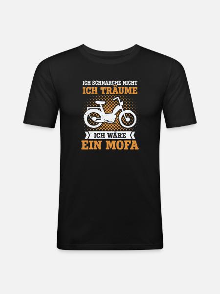 Mofa Moped Roller Mofafahrer Mofaroller - Männer Slim Fit T-Shirt - Schwarz