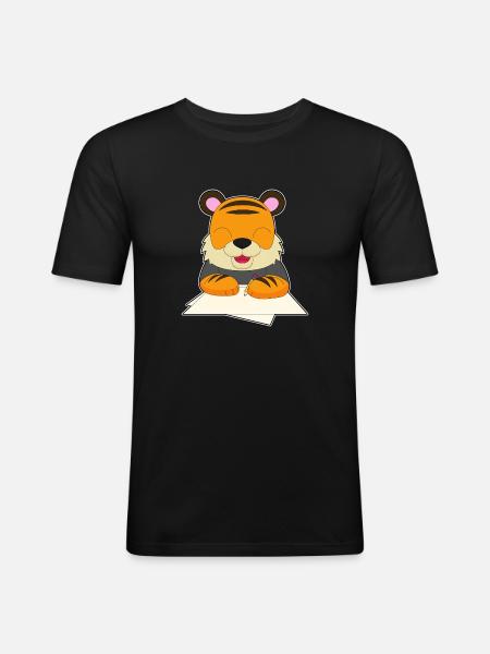 Tiger Student Pencil School - Men's Slim Fit T-Shirt - black