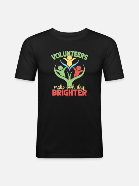 Volunteer Appreciation Make Each Day Brighter - Men's Slim Fit T-Shirt - black