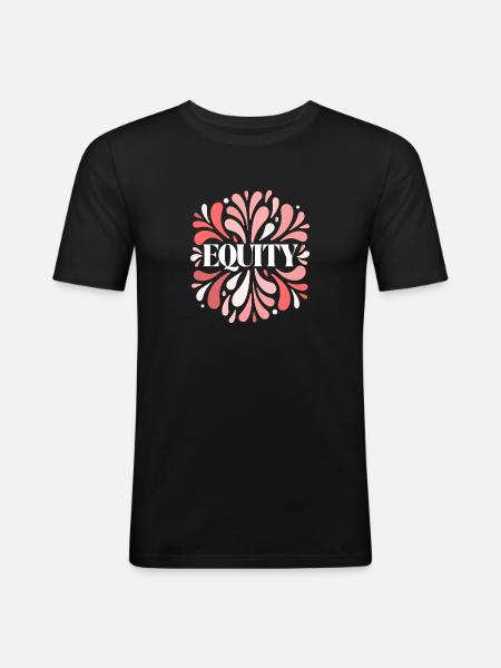 Floral Fairness Blast Red Patterns - Men's Slim Fit T-Shirt - black