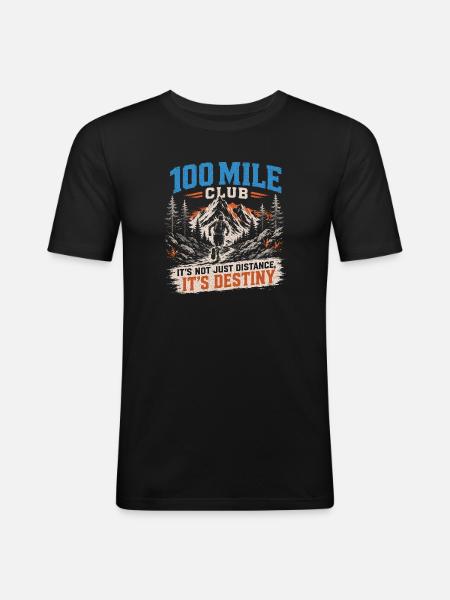 Trail Running - 100 Mile Club - Men's Slim Fit T-Shirt - black