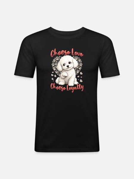 Bichon Frise Dog Breed - Männer Slim Fit T-Shirt - Schwarz