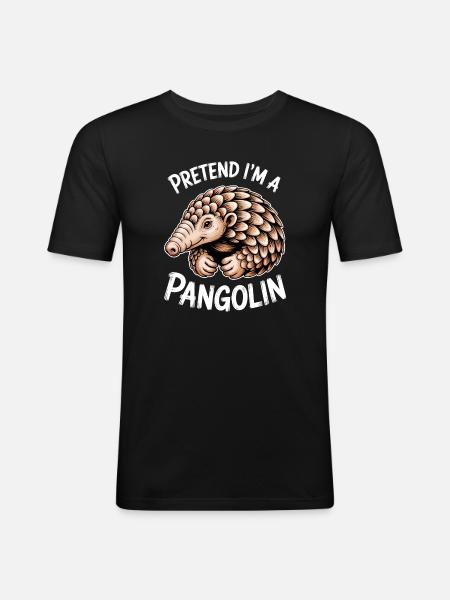 Pangolin Sayings Pine Cone Gift - Men's Slim Fit T-Shirt - black