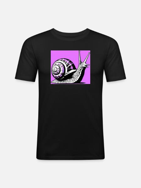 Escargot - T-shirt près du corps Homme - noir
